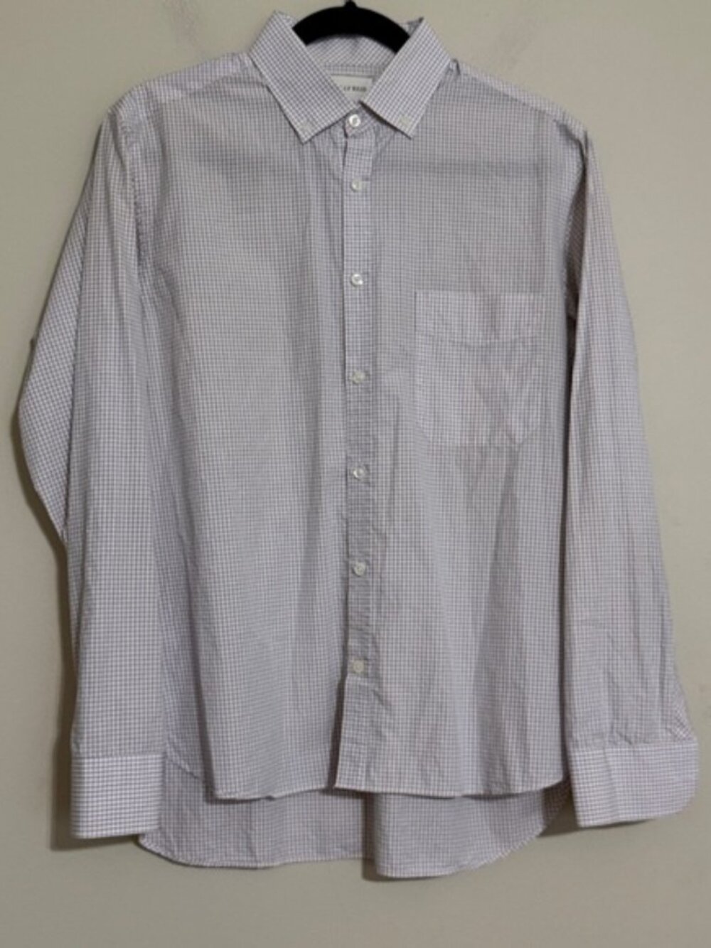 Billy Reid White Bleu Checkered Dress Shirt men S casual office retro slim fit